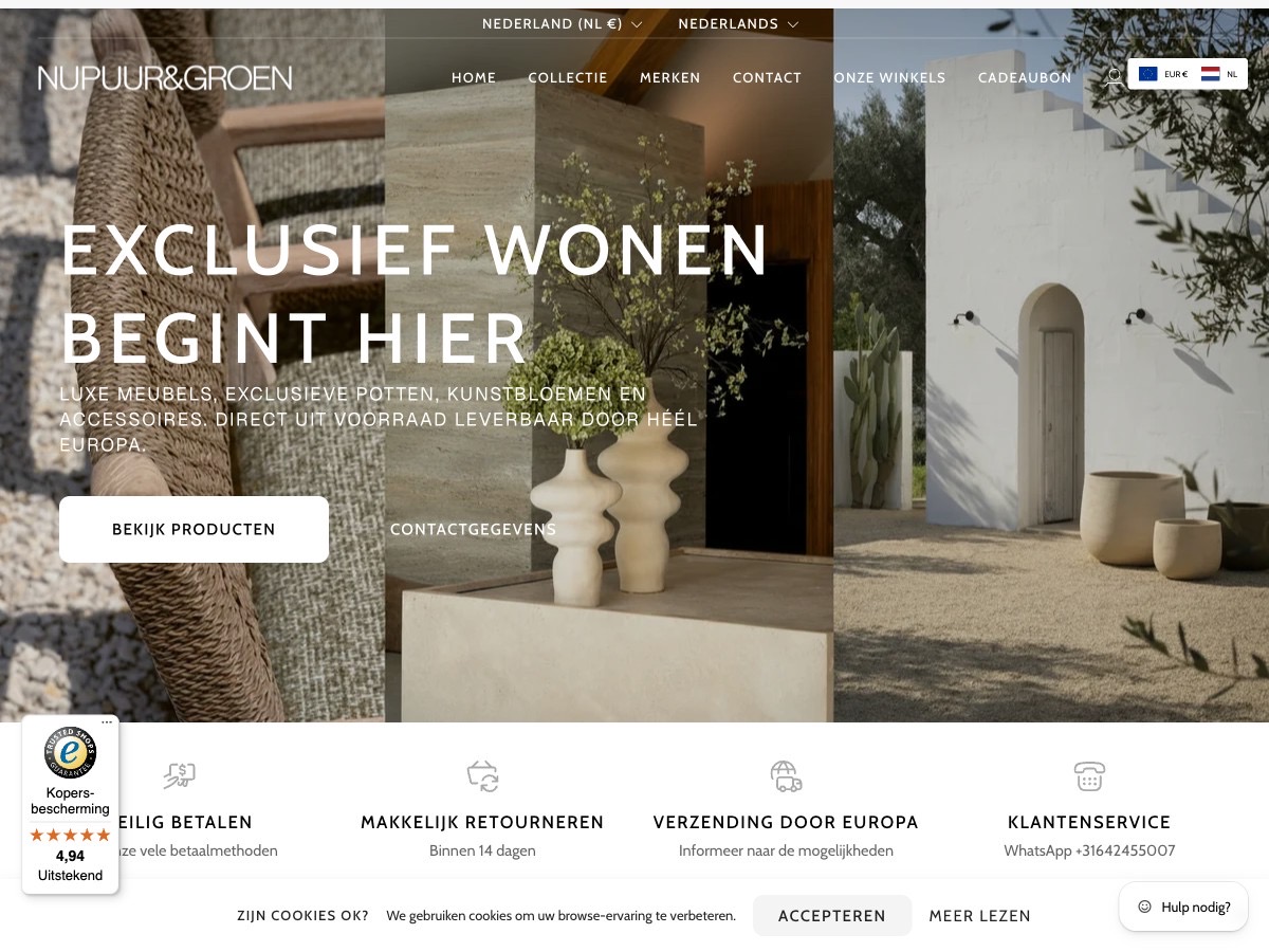 De webshop van Nu Puur & Groen